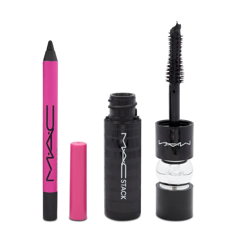 MAC Black Mac Stack Mascara & Eyeliner Travel Eye Kit Make Up Set 2 MAC Black Mac Stack Mascara & Eyeliner Travel Eye Kit Make Up Set - Image 2