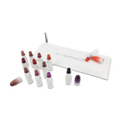 MAC Lips By The Dozen Lipstick Set X 12 Mini Powder Kiss Nude Pink