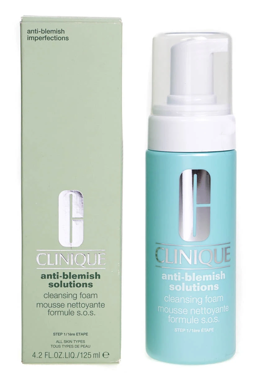 Clinique Anti-Blemish Solutions Cleansing Foam 125ml- (Blemished Box) 1 Clinique Anti-Blemish Solutions Cleansing Foam 125ml- (Blemished Box)