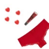 Victoria's Secret Cheeky Red Knickers With Lip Gloss & Chocolates