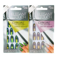 2 X Elegant Touch Chrome Collection False Nails