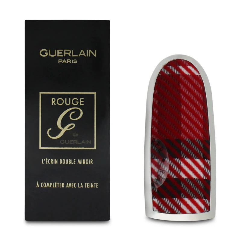 Guerlain Rouge G Red Double Mirror Lipstick Case Graphic Tartan 2 Guerlain Rouge G Red Double Mirror Lipstick Case Graphic Tartan - Image 2
