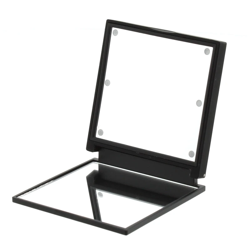 FLO LED Lights Compact Makeup Mirror Black 1 FLO LED Lights Compact Makeup Mirror Black