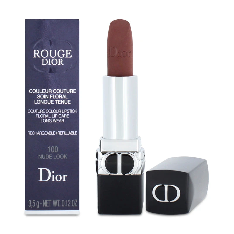 Dior Rouge Lipstick 100 Nude Look Velvet 2 Dior Rouge Lipstick 100 Nude Look Velvet - Image 2