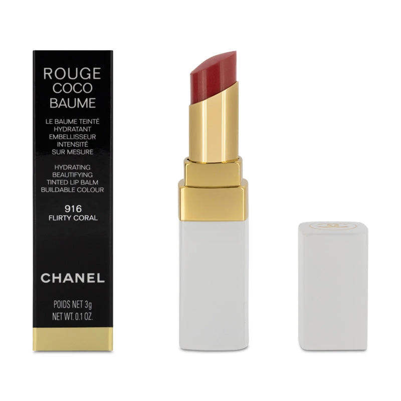 Chanel Rouge Coco Baume Tinted Lip Balm 916 Flirty Coral 2 Chanel Rouge Coco Baume Tinted Lip Balm 916 Flirty Coral - Image 2
