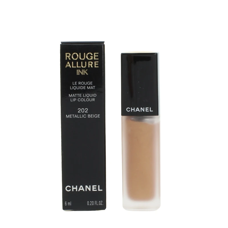Chanel Rouge Allure Ink Nude Liquid Lipstick 202 Metallic Beige 2 Chanel Rouge Allure Ink Nude Liquid Lipstick 202 Metallic Beige - Image 2