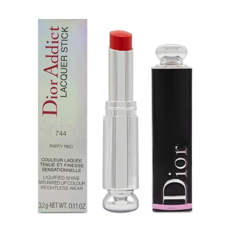Dior Addict Lacquer Red Lipstick 744 Party 2 Dior Addict Lacquer Red Lipstick 744 Party - Image 2