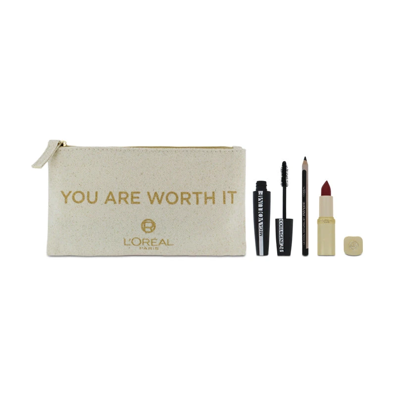 L'Oreal I Am Worth It Black Mascara Eyeliner & Red Lipstick Gift Set 2 L'Oreal I Am Worth It Black Mascara Eyeliner & Red Lipstick Gift Set - Image 2