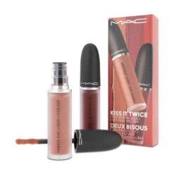 MAC Powder Kiss Liquid Lipstick Duo Red & Nude Set - 2 X 5ML