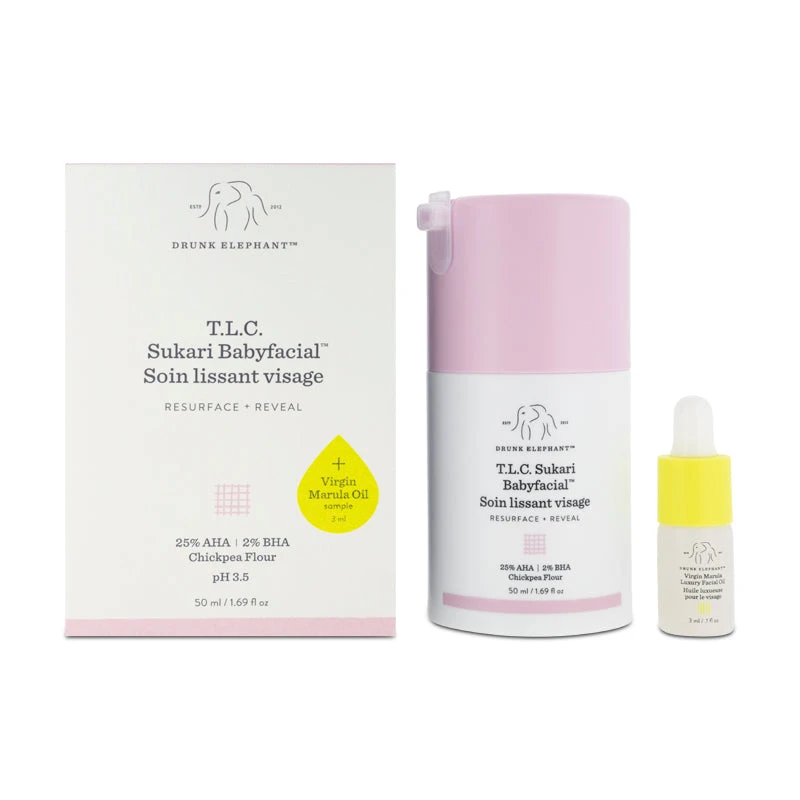 Drunk Elephant T.L.C Sukari Babyfacial Face Mask & Oil 50ml 2 Drunk Elephant T.L.C Sukari Babyfacial Face Mask & Oil 50ml - Image 2