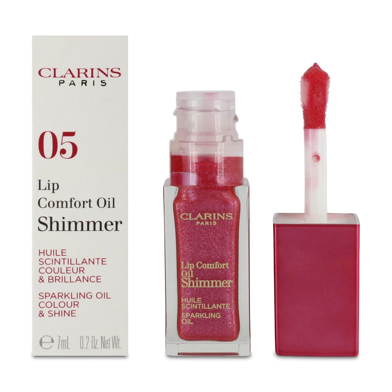 Clarins Lip Comfort Oil Shimmer 05 Pretty Pink 2 Clarins Lip Comfort Oil Shimmer 05 Pretty Pink - Image 2